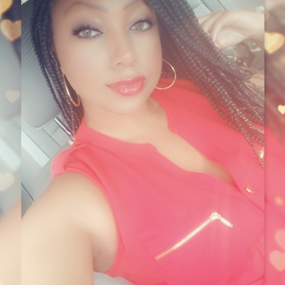 Red button up dress